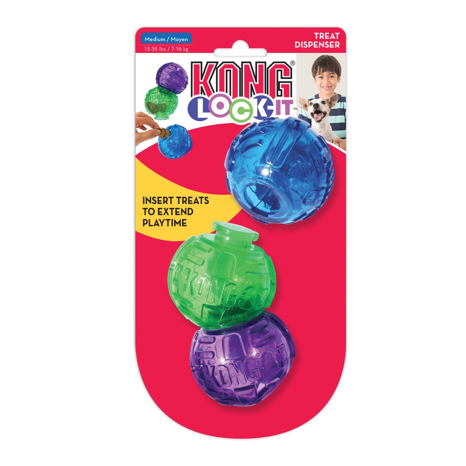 slide 1 of 1, KONG Lock-It Treat Dog Toys, MED