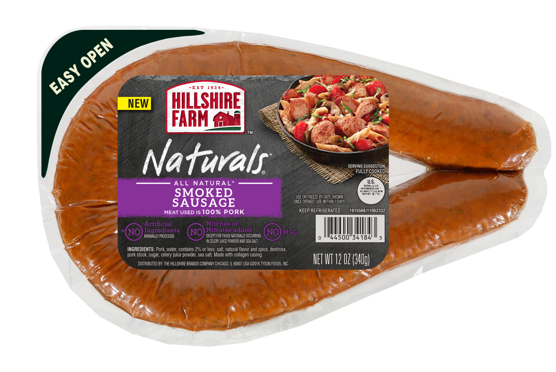 slide 1 of 2, Hillshire Farm Natural Smoked Sausage Rope, 12 oz