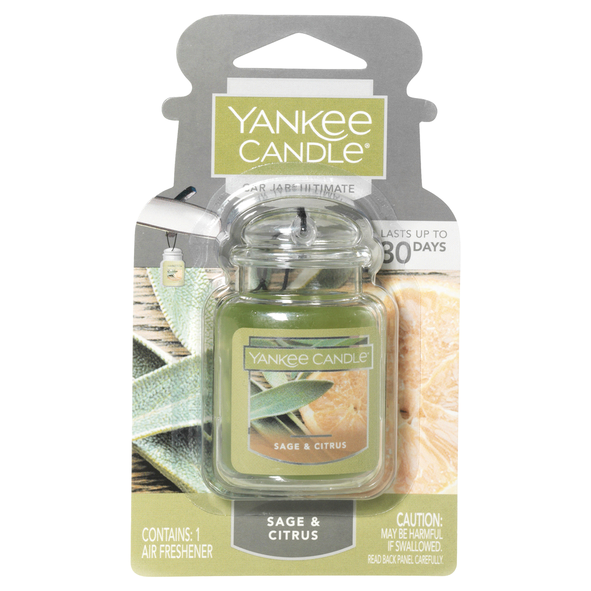 slide 1 of 1, Yankee Candle Car Jar Sage and Citrus, 6 ct