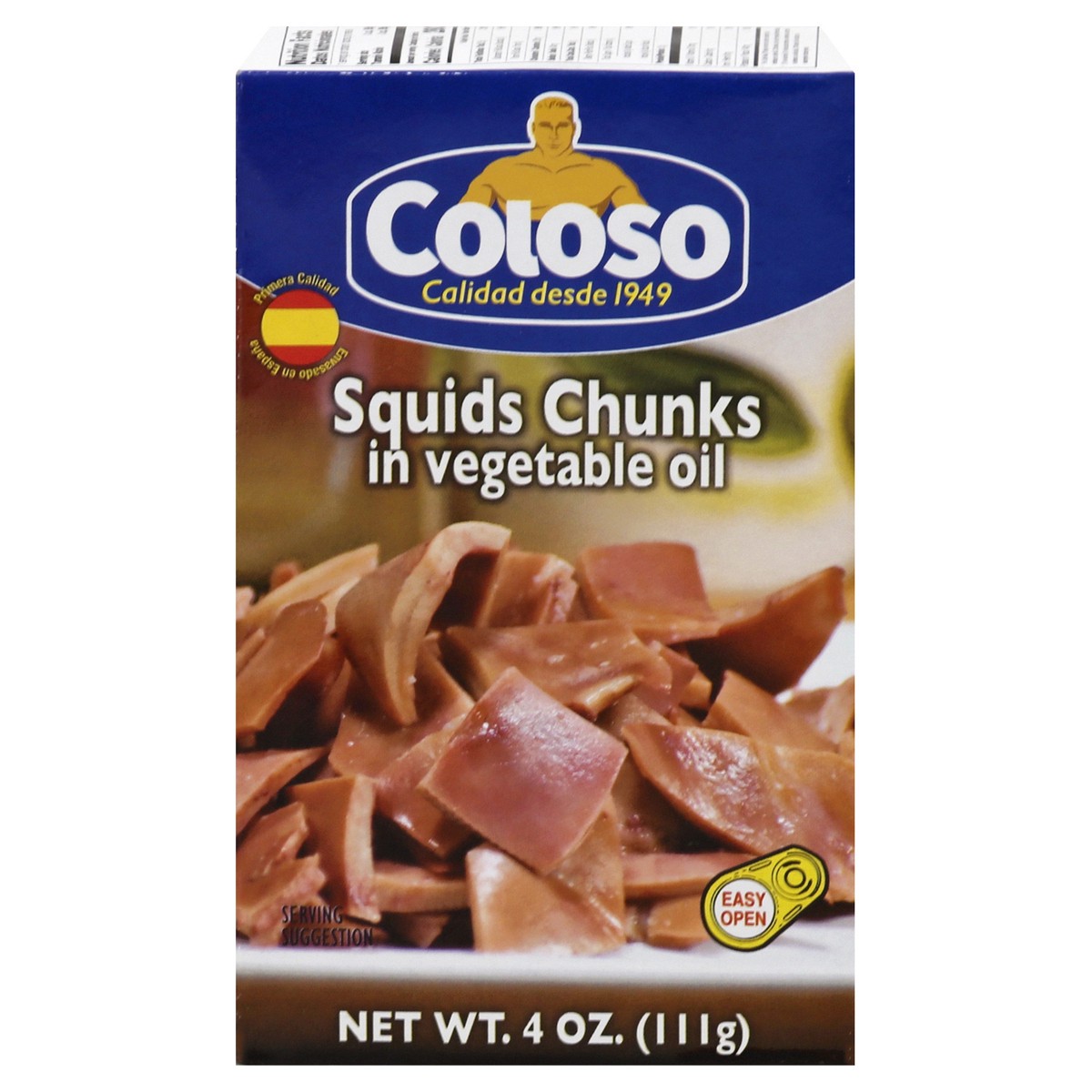 slide 2 of 14, Coloso Squid Chunks in Vegetable Oil 4 oz, 4 oz