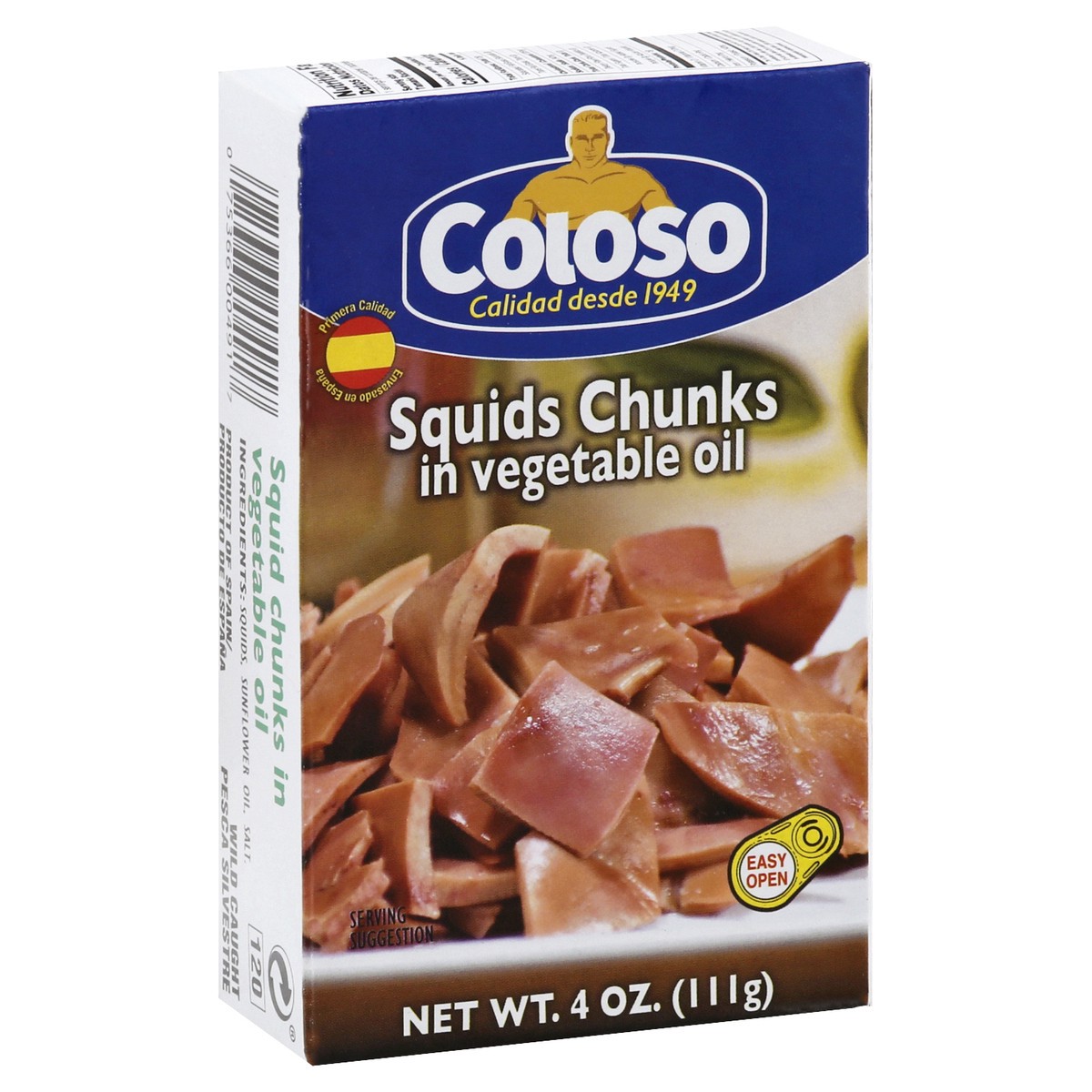 slide 10 of 14, Coloso Squid Chunks in Vegetable Oil 4 oz, 4 oz