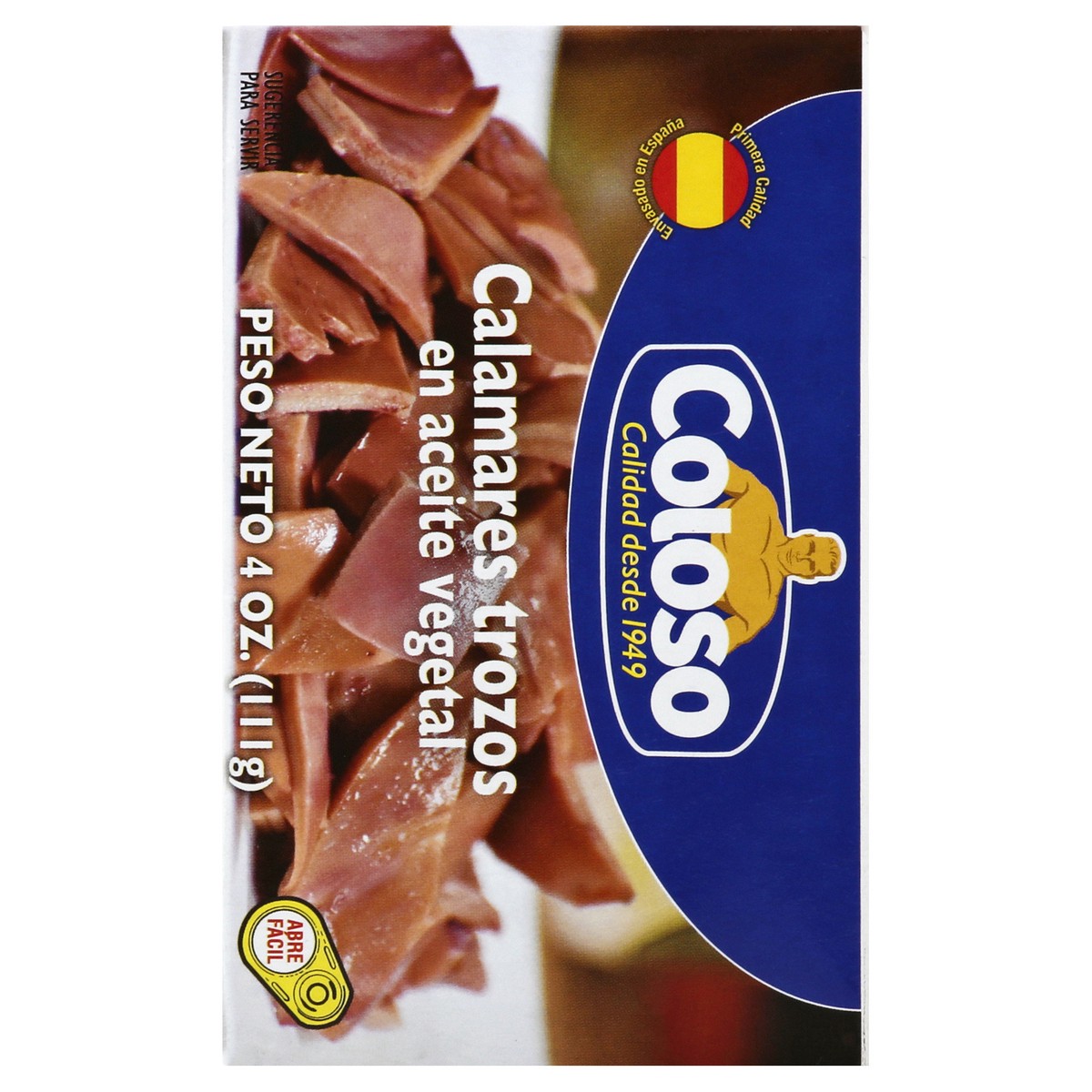 slide 6 of 14, Coloso Squid Chunks in Vegetable Oil 4 oz, 4 oz