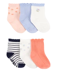 Carter's Baby 6-Pack Floral Ruffle Booties Multi 12-24