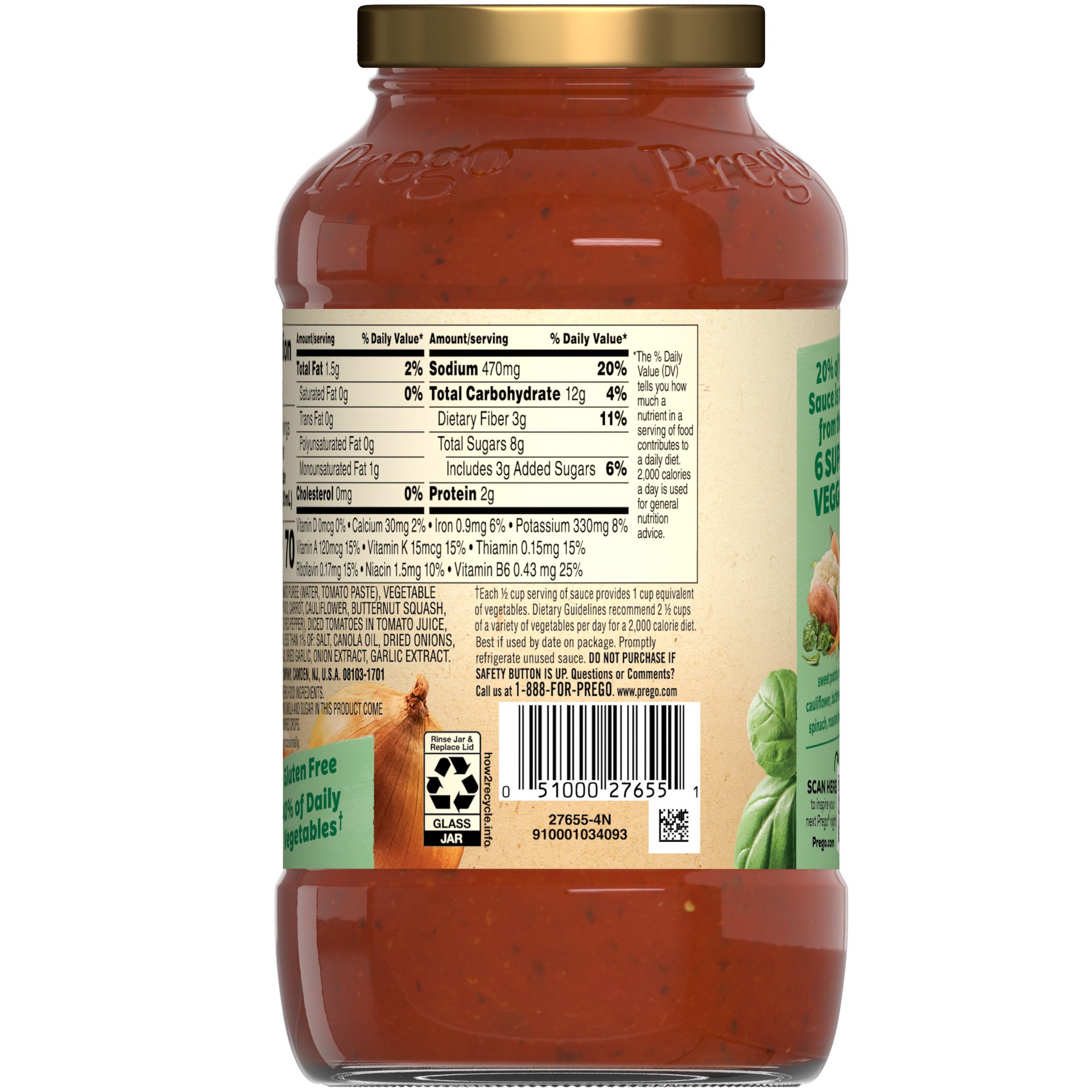 slide 2 of 5, Prego Hidden Super Veggies Traditional Pasta Sauce, 24 oz Jar, 24 oz