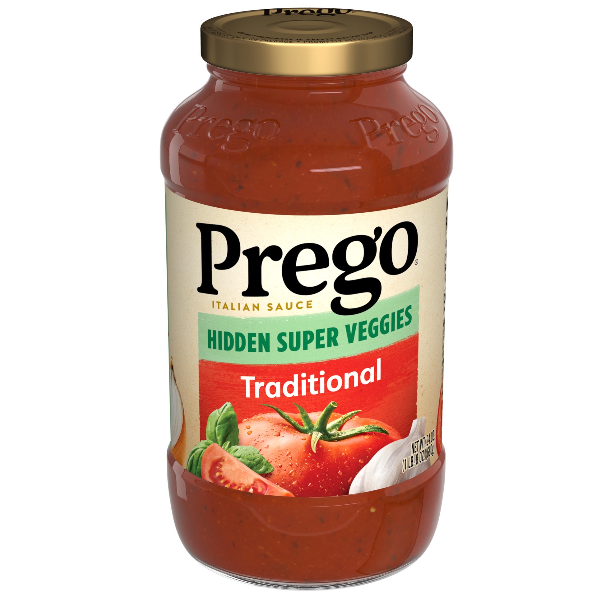 slide 1 of 5, Prego Hidden Super Veggies Traditional Pasta Sauce, 24 oz Jar, 24 oz