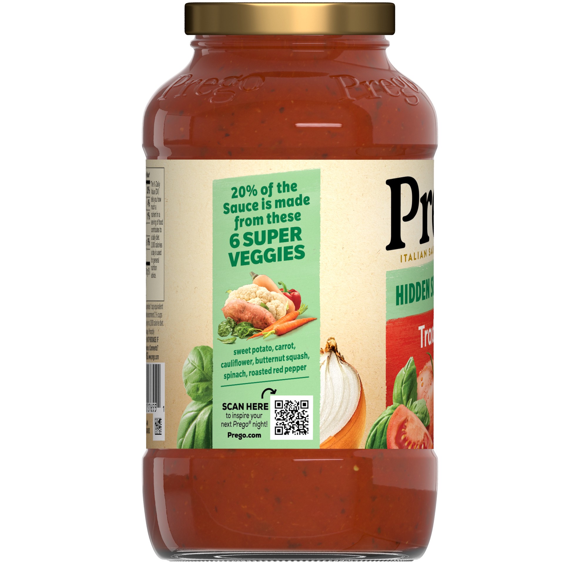 slide 3 of 5, Prego Hidden Super Veggies Traditional Pasta Sauce, 24 oz Jar, 24 oz