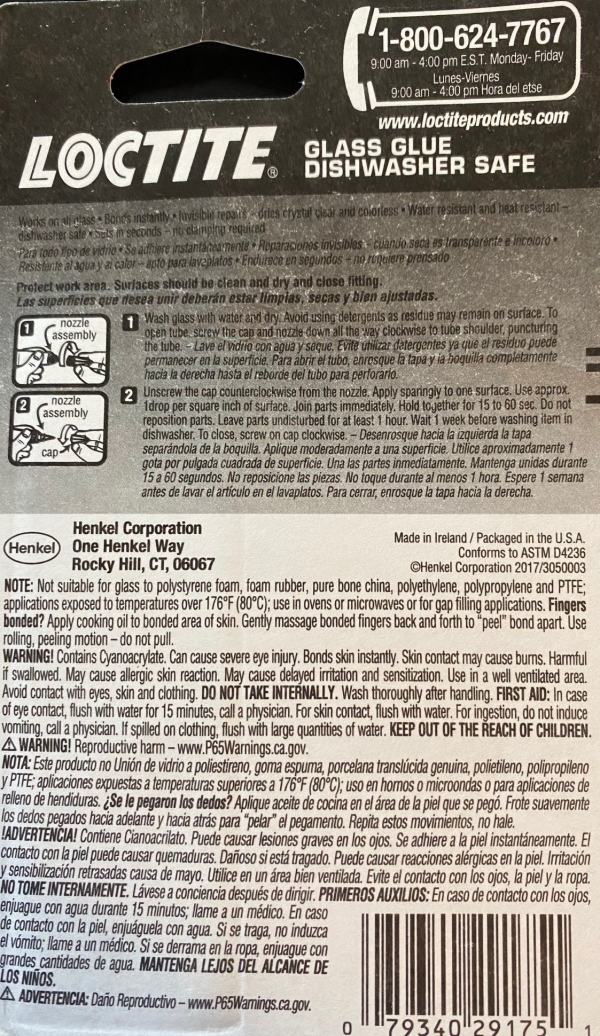 slide 4 of 4, Loctite Glass Glue, Clear, 2-Gram Tube, 0.07 oz