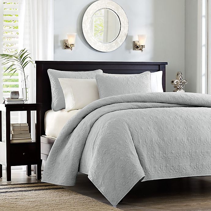 slide 1 of 8, Madison Park Quebec Reversible King/California King Coverlet Set - Grey, 3 ct