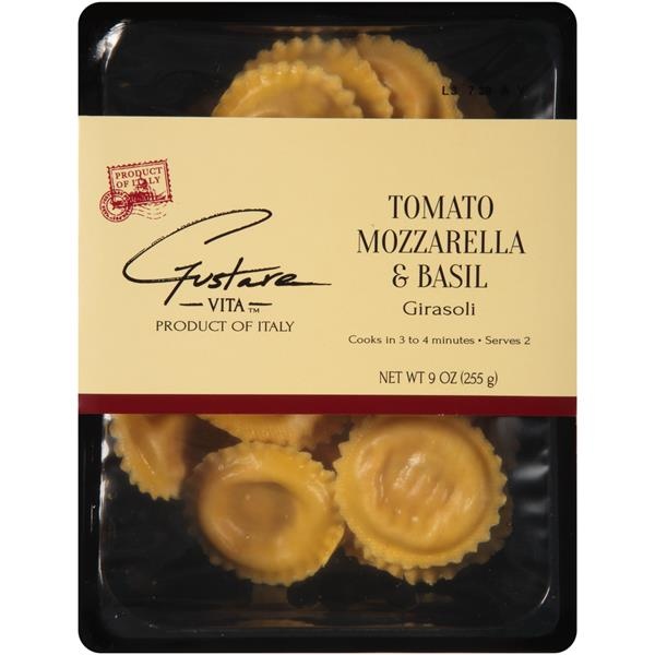 slide 1 of 1, Gustare Vita Tomato Mozzarella & Basil Ravioli, 9 oz