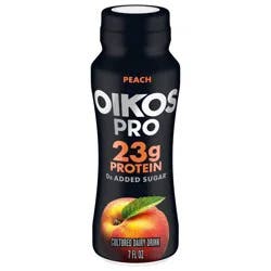 Oikos Pro Peach Cultured Dairy Drink, 23g Protein, 7 Fl Oz Bottle