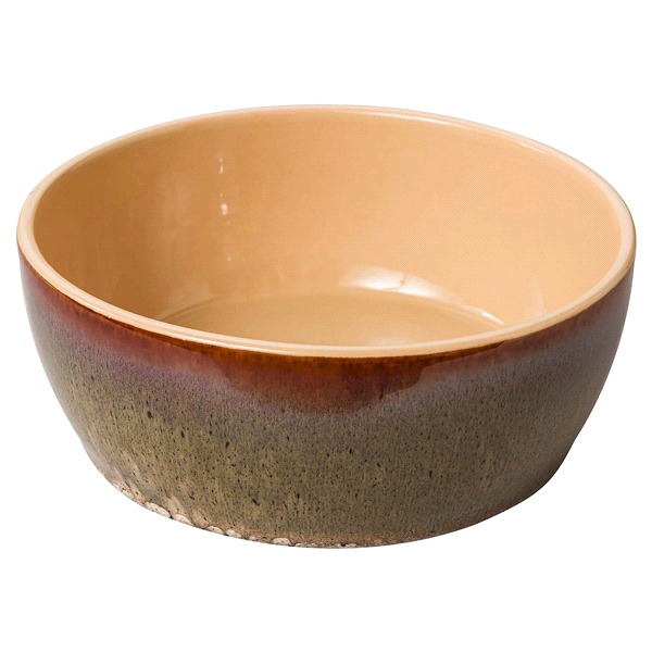 slide 1 of 1, Stoneware Dog Bowl, Pompeii Brown, 5", 5 in