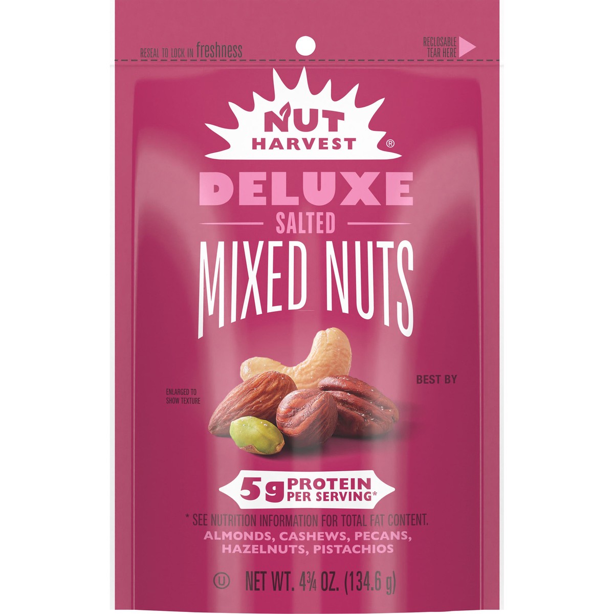 slide 3 of 3, Nut Harvest Mixed Nuts, Salted, Deluxe, 4.75 oz