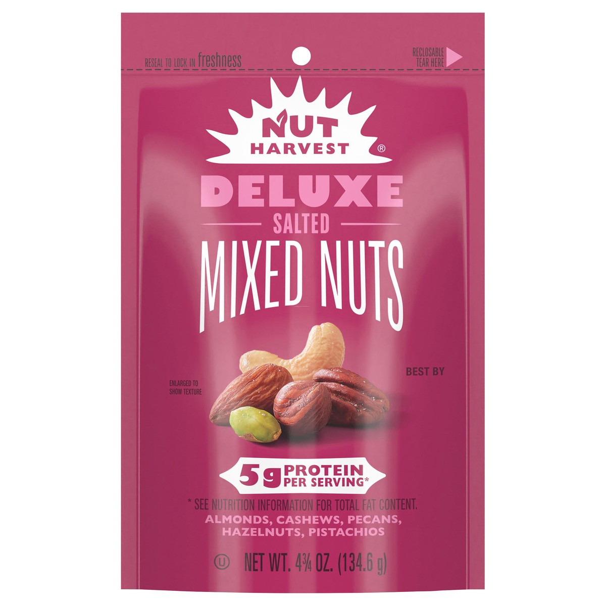 slide 1 of 3, Nut Harvest Mixed Nuts, Salted, Deluxe, 4.75 oz