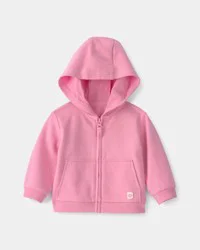 Baby Girl French Terry Zip-Up Hoodie - Pink - 24 Months