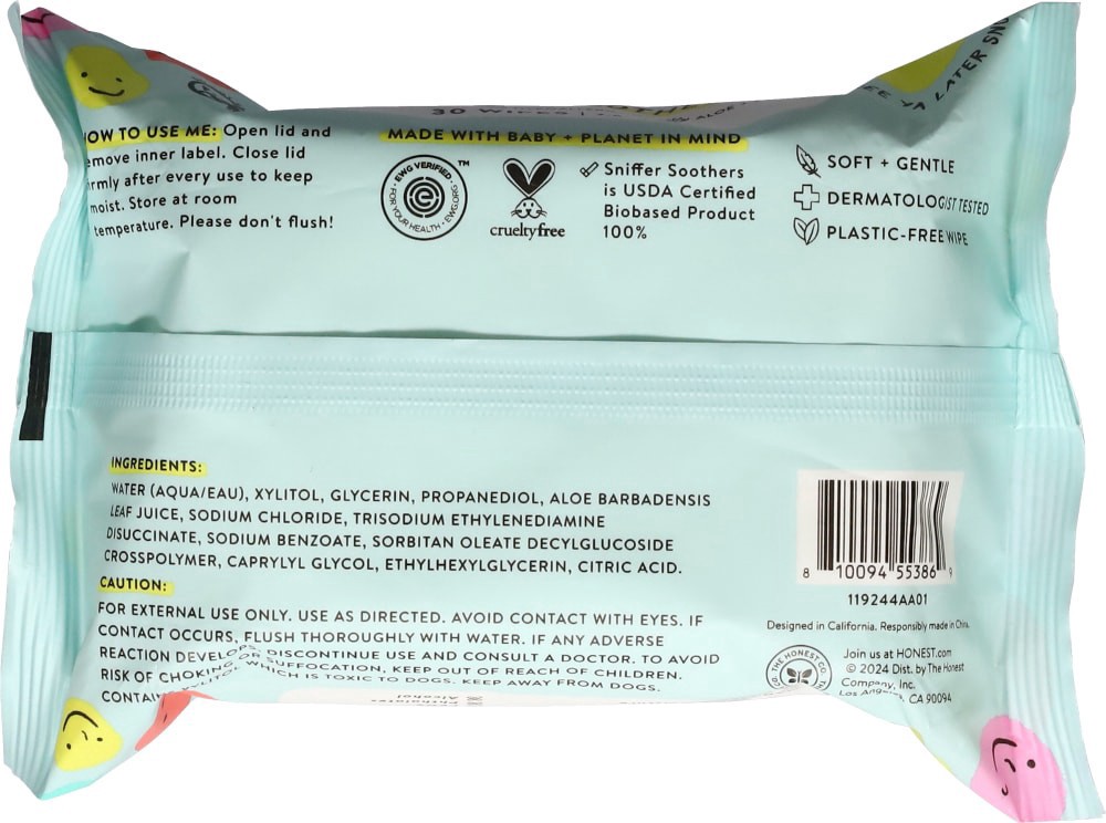 slide 2 of 4, The Honest Company Nose + Face Wipes, 30 ct