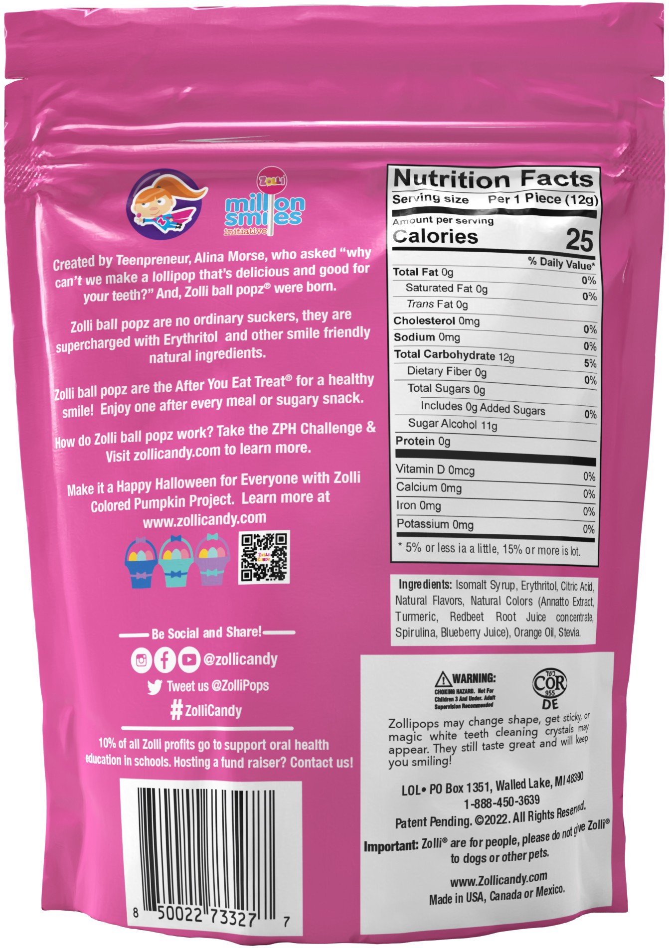 slide 2 of 2, Zollipops Zolli Pops Easter Lollipops, 22 ct