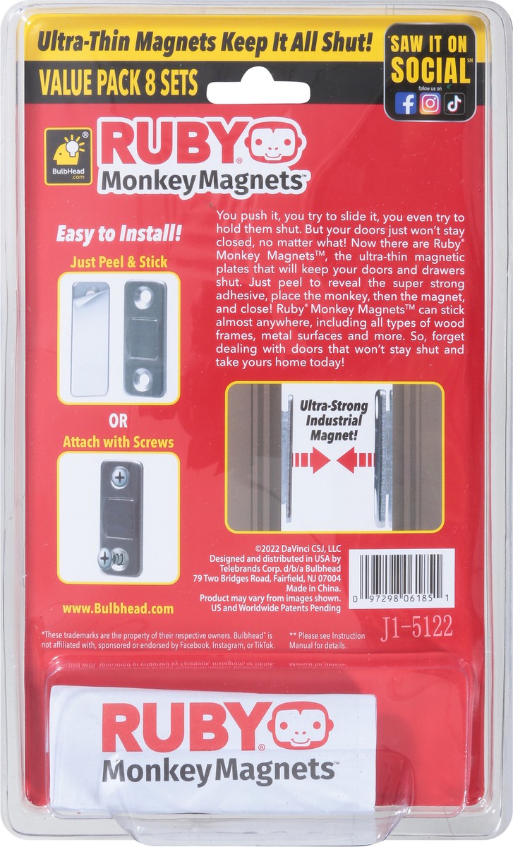 slide 2 of 12, Ruby Monkey Magnets Value Pack 8 Sets 8 ea, 8 ct