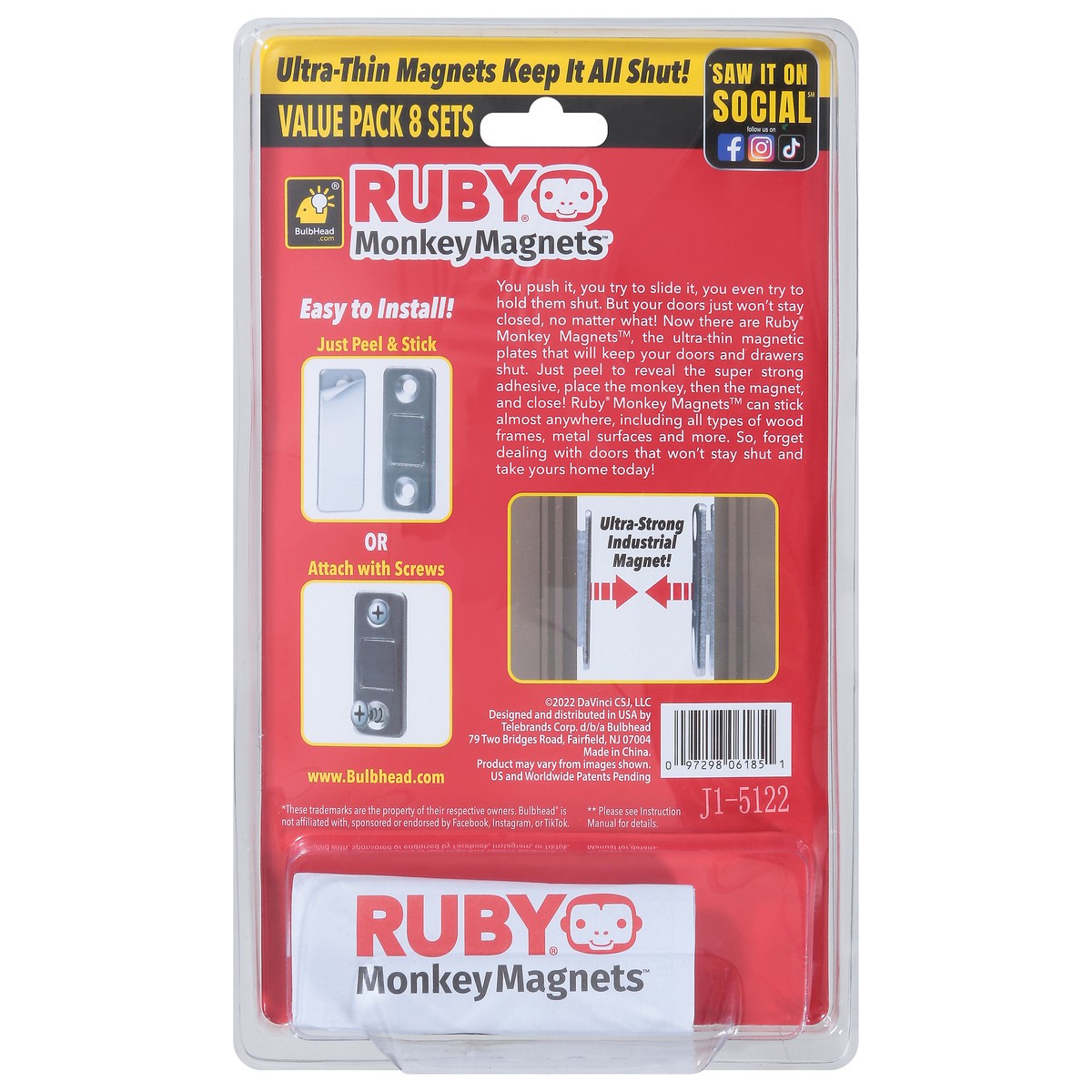 slide 3 of 12, Ruby Monkey Magnets Value Pack 8 Sets 8 ea, 8 ct