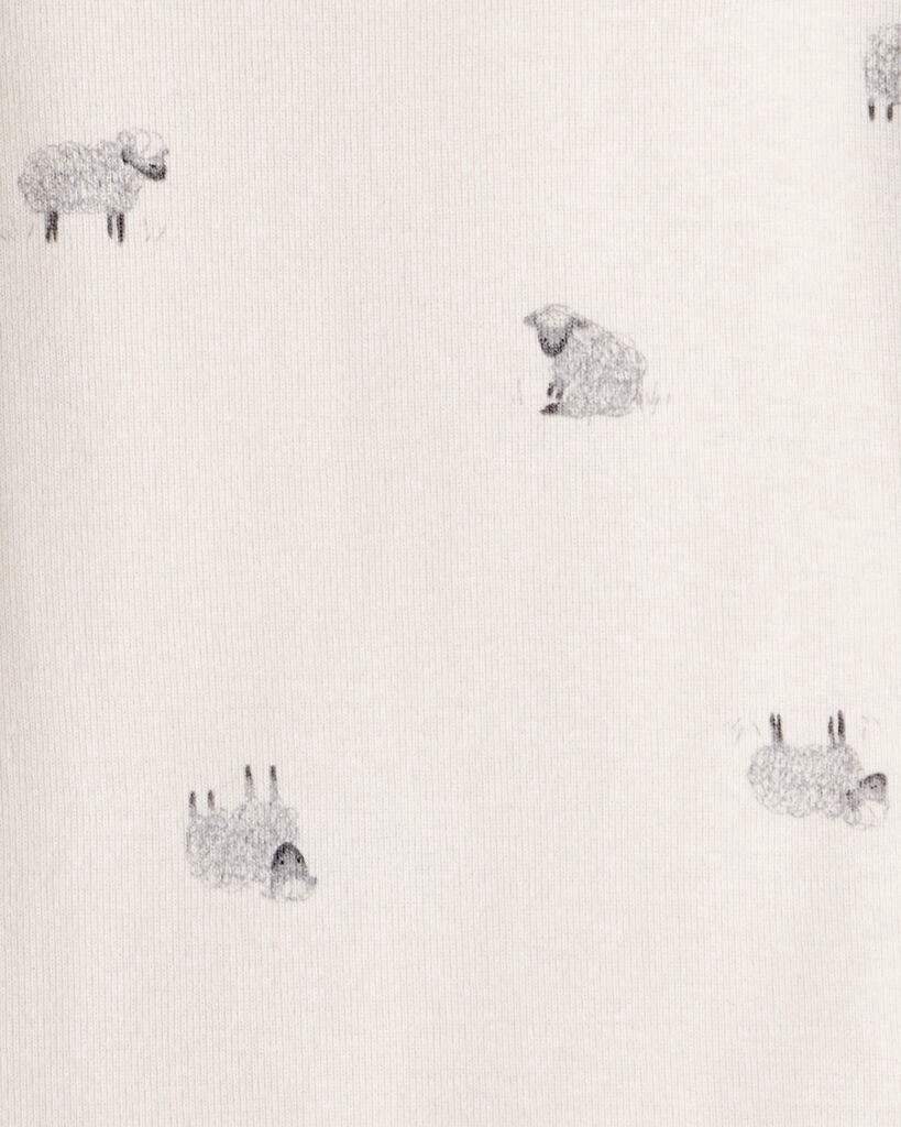 slide 4 of 5, Carter's Carters Baby Boy Sheep Print Cotton Long-Sleeve Overall Set - White/Grey White/Grey 3M, 1 ct