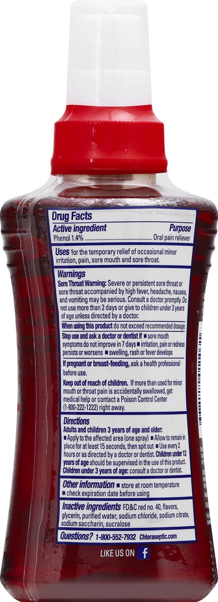 slide 5 of 9, Chloraseptic Sore Throat Spray, Cherry Flavor Throat Remedy, 6 fl oz, 6 fl oz