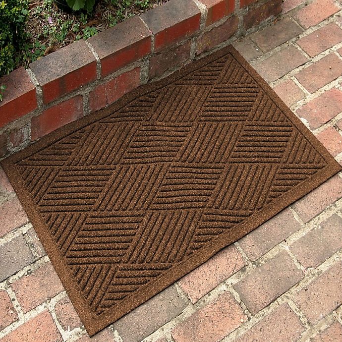 slide 1 of 3, Weather GuardDiamonds Door Mat - Dark Brown, 23 in x 35 in