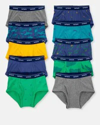 Carter's Boys 10-Pack Dinosaur Print Brief Underwear - Size 10-12