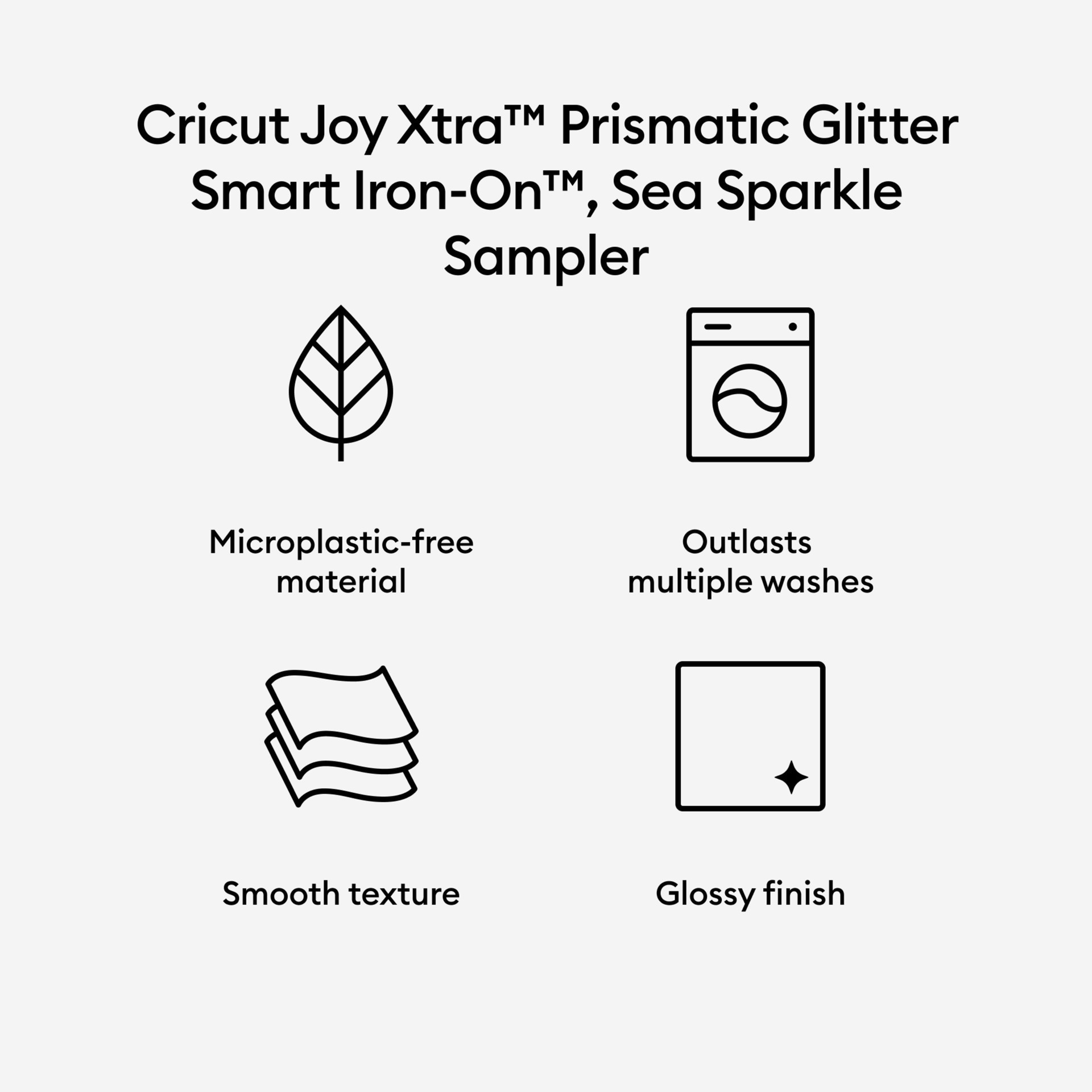 slide 4 of 8, Cricut Joy Xtra Prismatic Glitter Smart Iron-On Sea Sparkle Sampler, 9.5 in x 12 in
