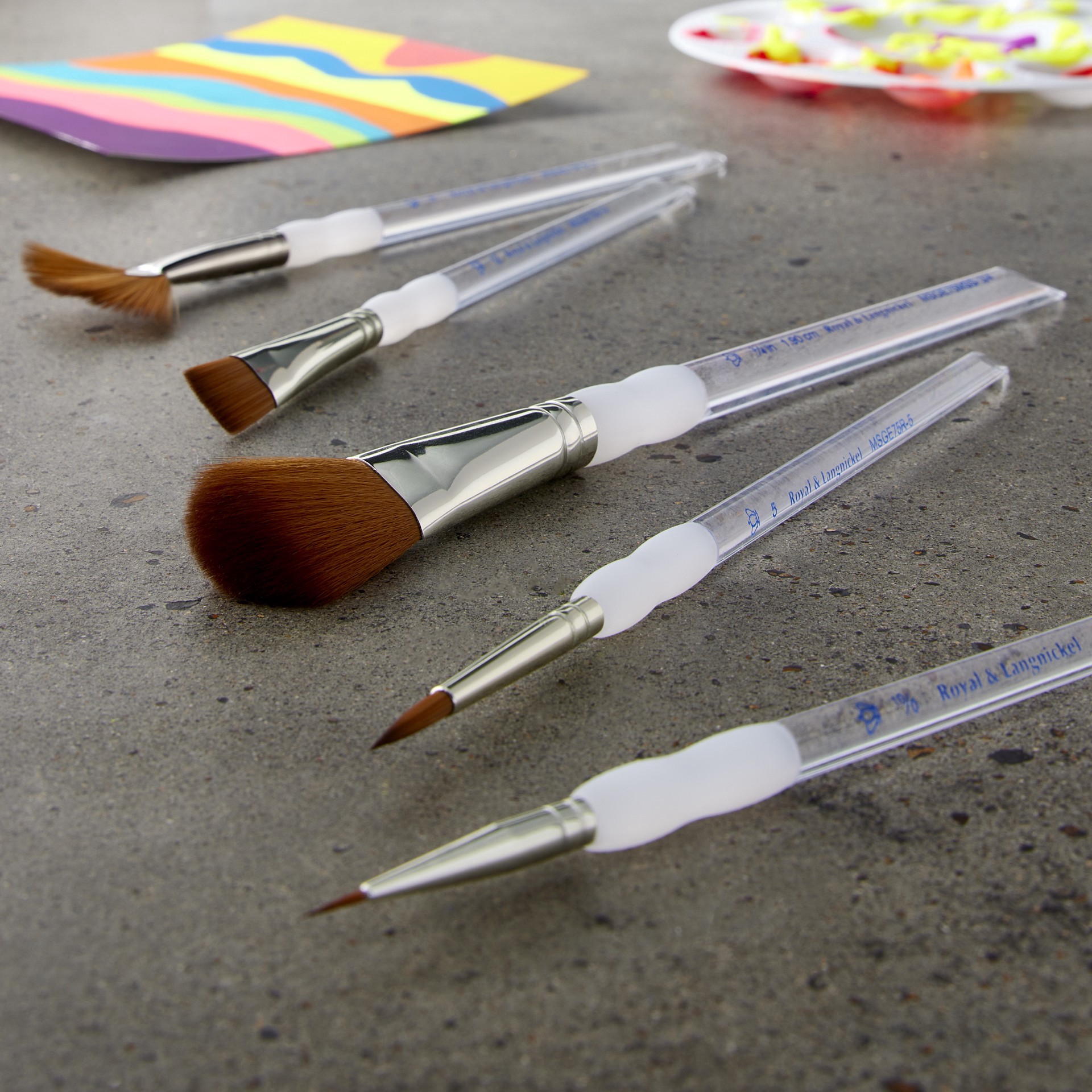 slide 3 of 3, Royal & Langnickel Royal And Langnickel Synthetic Sable Mop Variety Brush Set, 1/2 in