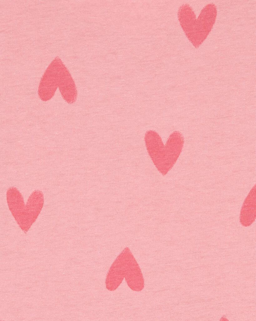 slide 2 of 3, Carter's Carters Kid Heart-Print Short-Sleeve Dress Pink 12, 1 ct