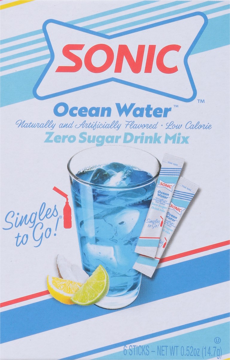 slide 2 of 14, Sonic Singles to Go! Zero Sugar Ocean Water Drink Mix 6 ea, 6 ct
