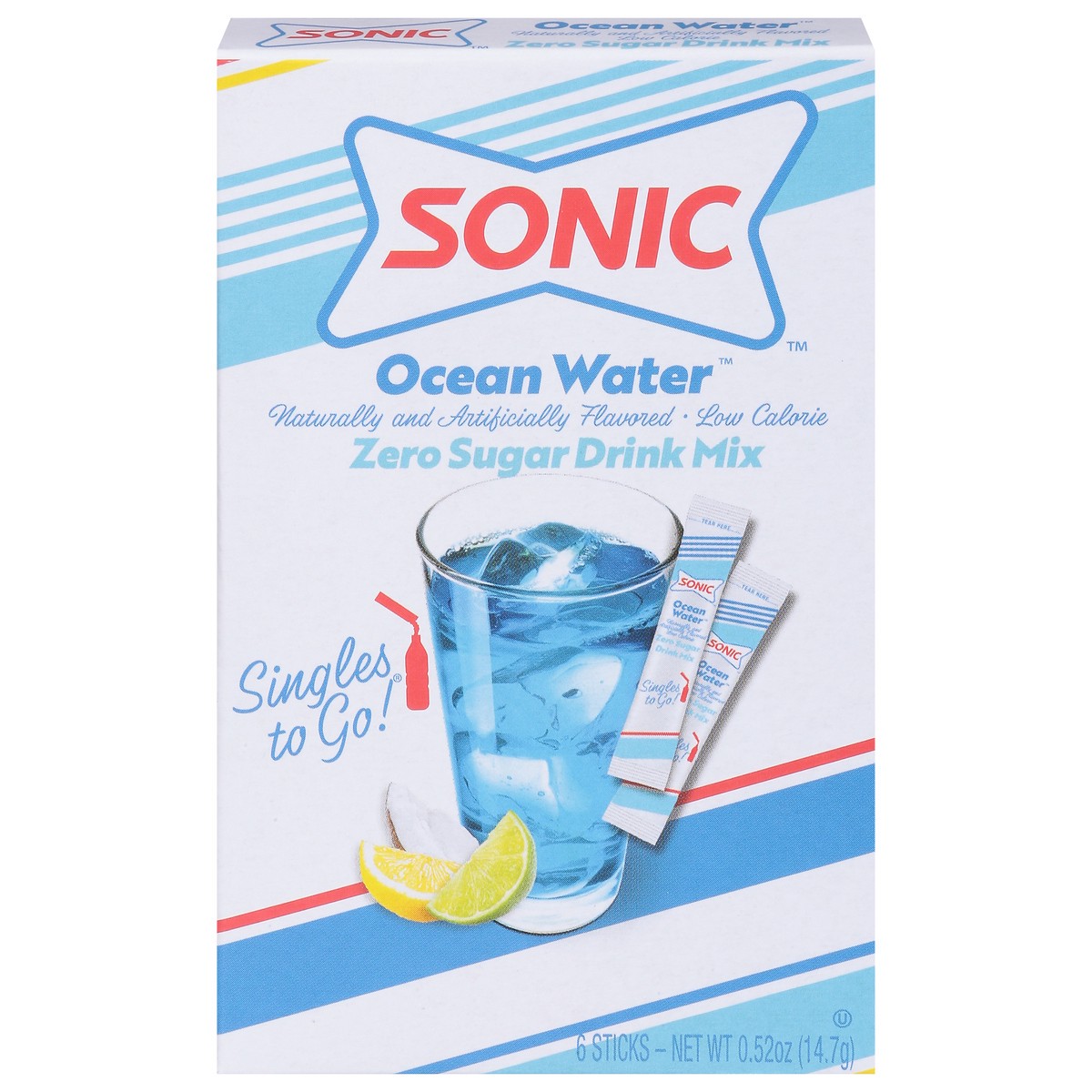 slide 7 of 14, Sonic Singles to Go! Zero Sugar Ocean Water Drink Mix 6 ea, 6 ct