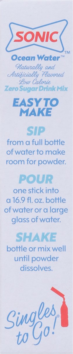 slide 11 of 14, Sonic Singles to Go! Zero Sugar Ocean Water Drink Mix 6 ea, 6 ct