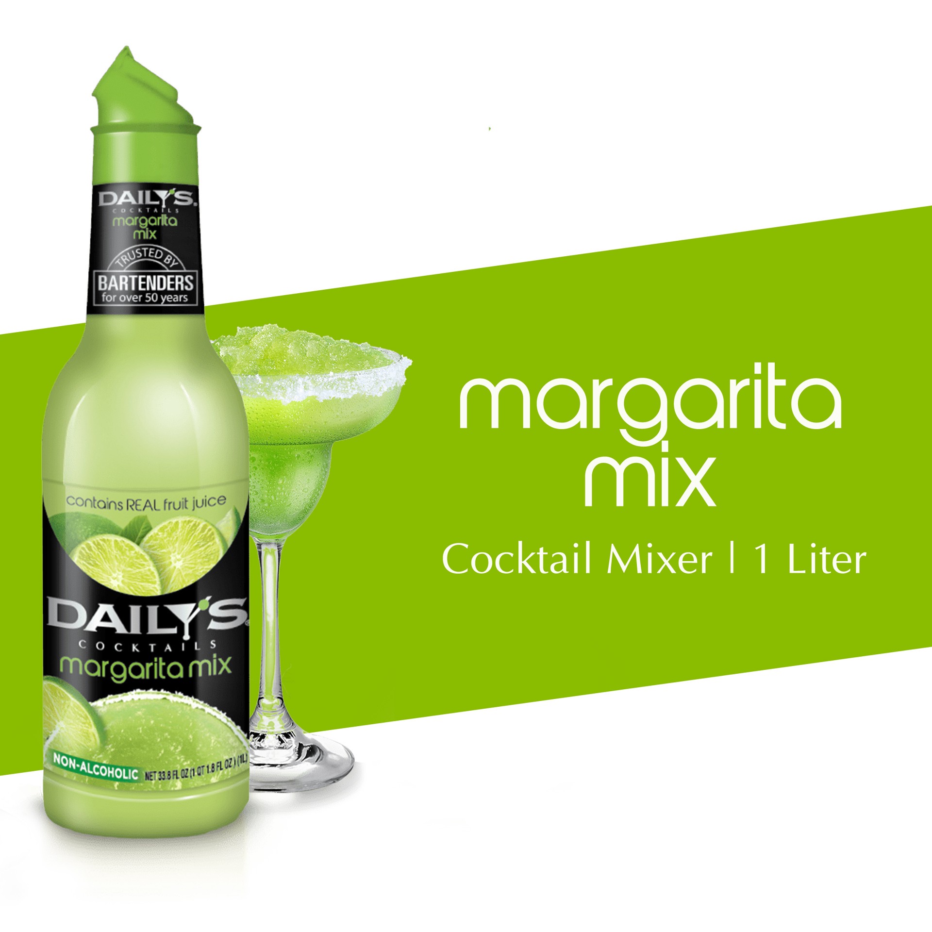 slide 1 of 9, Daily's Margarita Cocktail Mix, 1 Liter Bottle, 33.8 oz