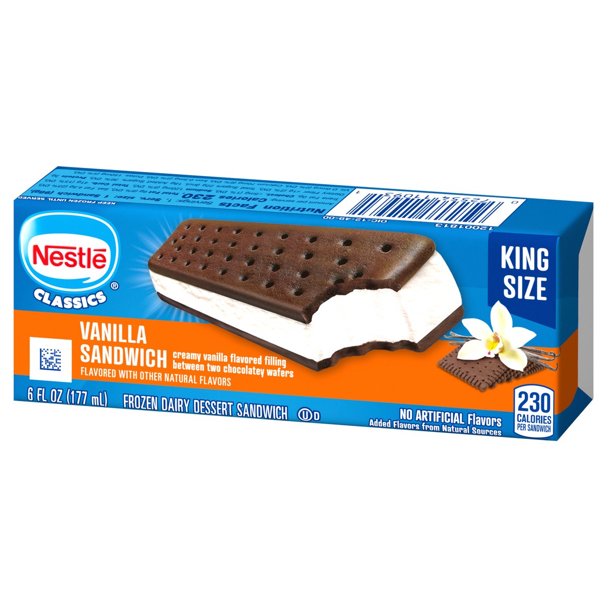 slide 5 of 9, Nestlé Classics Vanilla Sandwich Frozen Dairy Dessert Sandwich King Size 6 fl oz, 6 fl oz