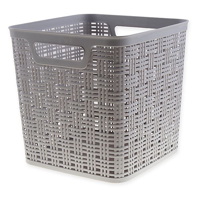 slide 1 of 1, Relaxed Living Starplast Plastic Wicker Tall Storage Basket - Grey, 1 ct