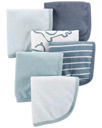 Carter's Carters Baby 6-Pack Wash Cloths Blue OSZ