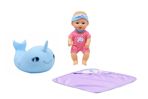 slide 15 of 17, Baby Tender Heart Water Time Fun Baby Doll with Toy, 10", 10 in
