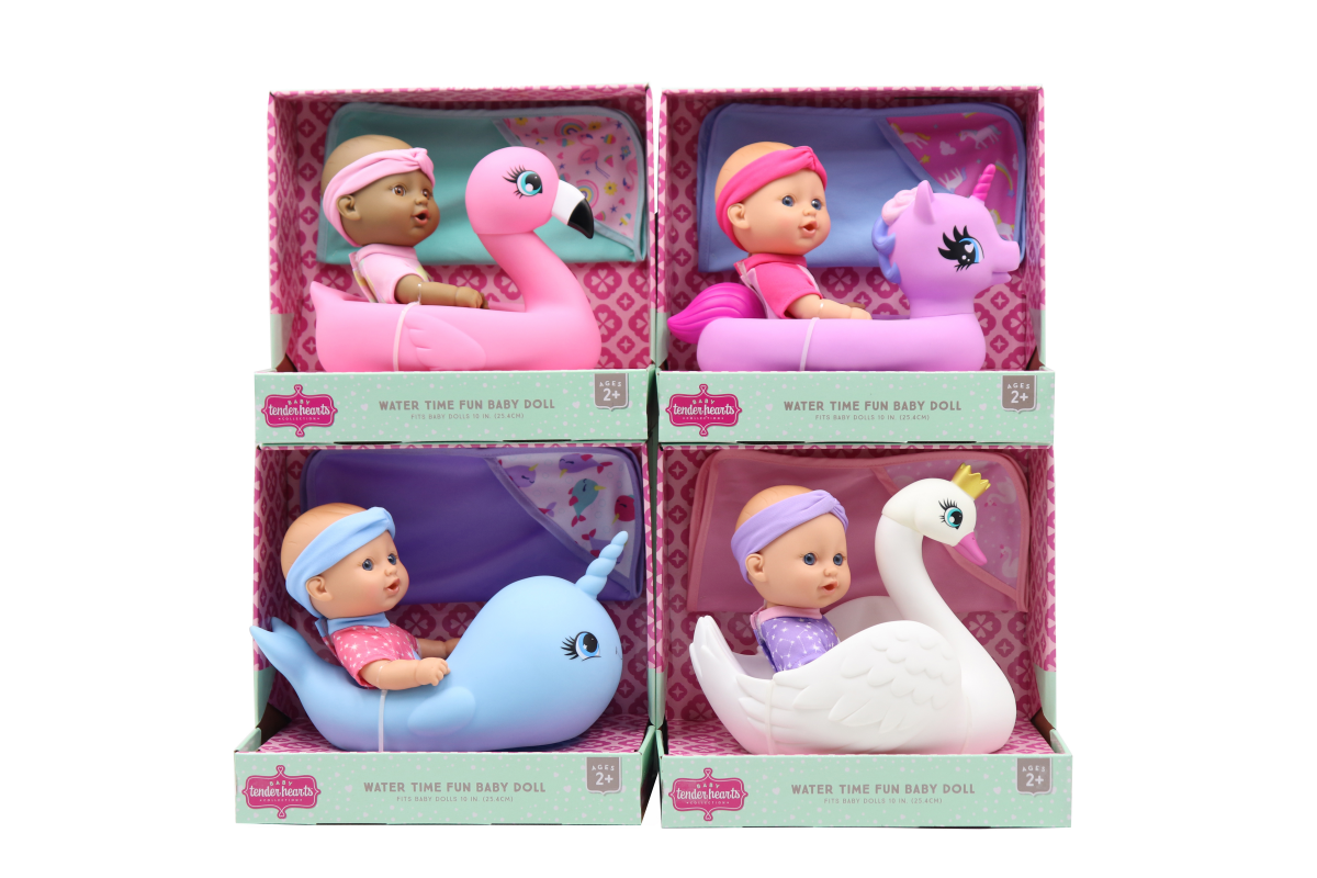 slide 4 of 17, Baby Tender Heart Water Time Fun Baby Doll with Toy, 10", 10 in