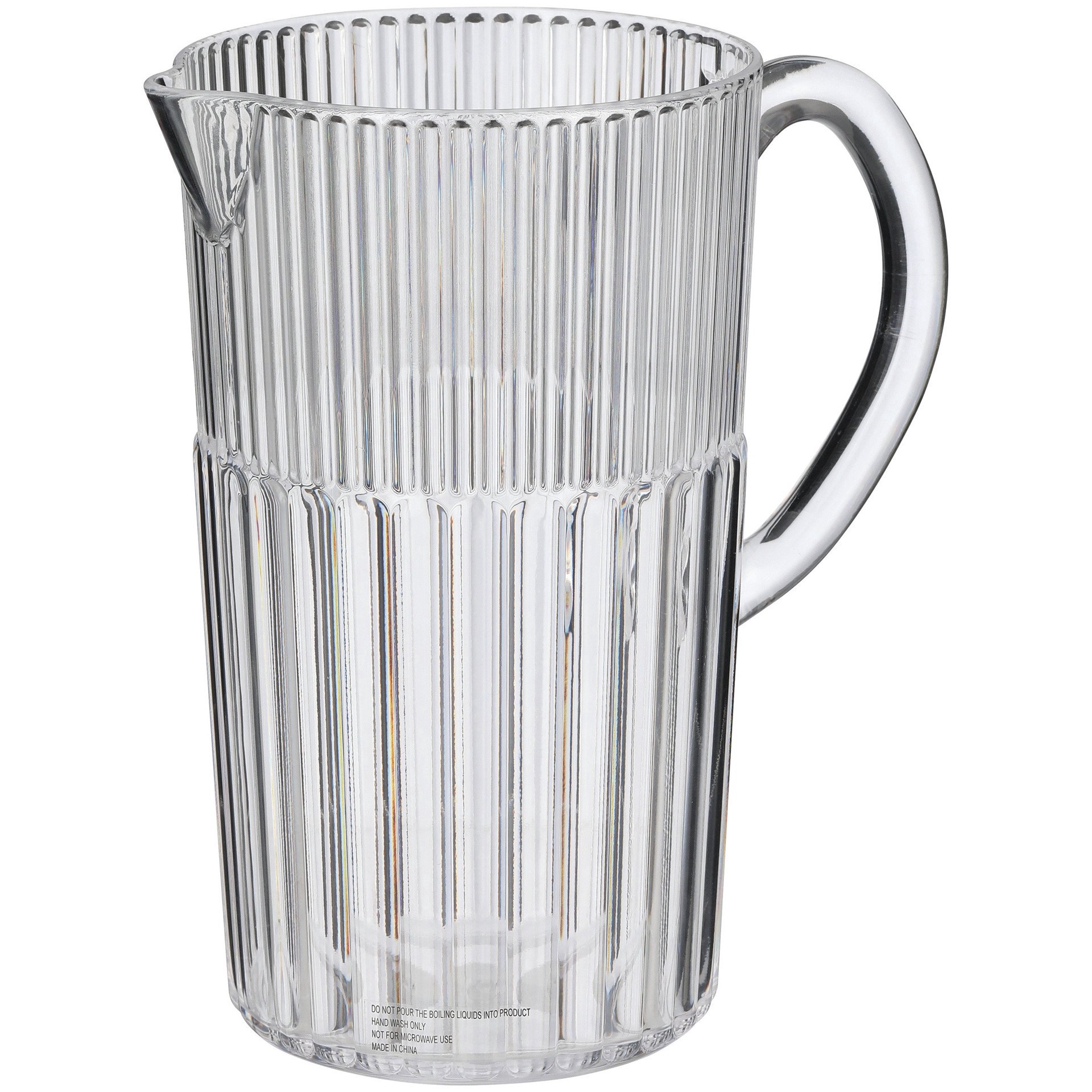slide 1 of 1, our goods Plastic Striped Pitcher, 2.4 qt