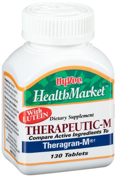 slide 1 of 1, Hy-Vee HealthMarket Therapeutic-M Dietary Supplement Tablets, 130 ct