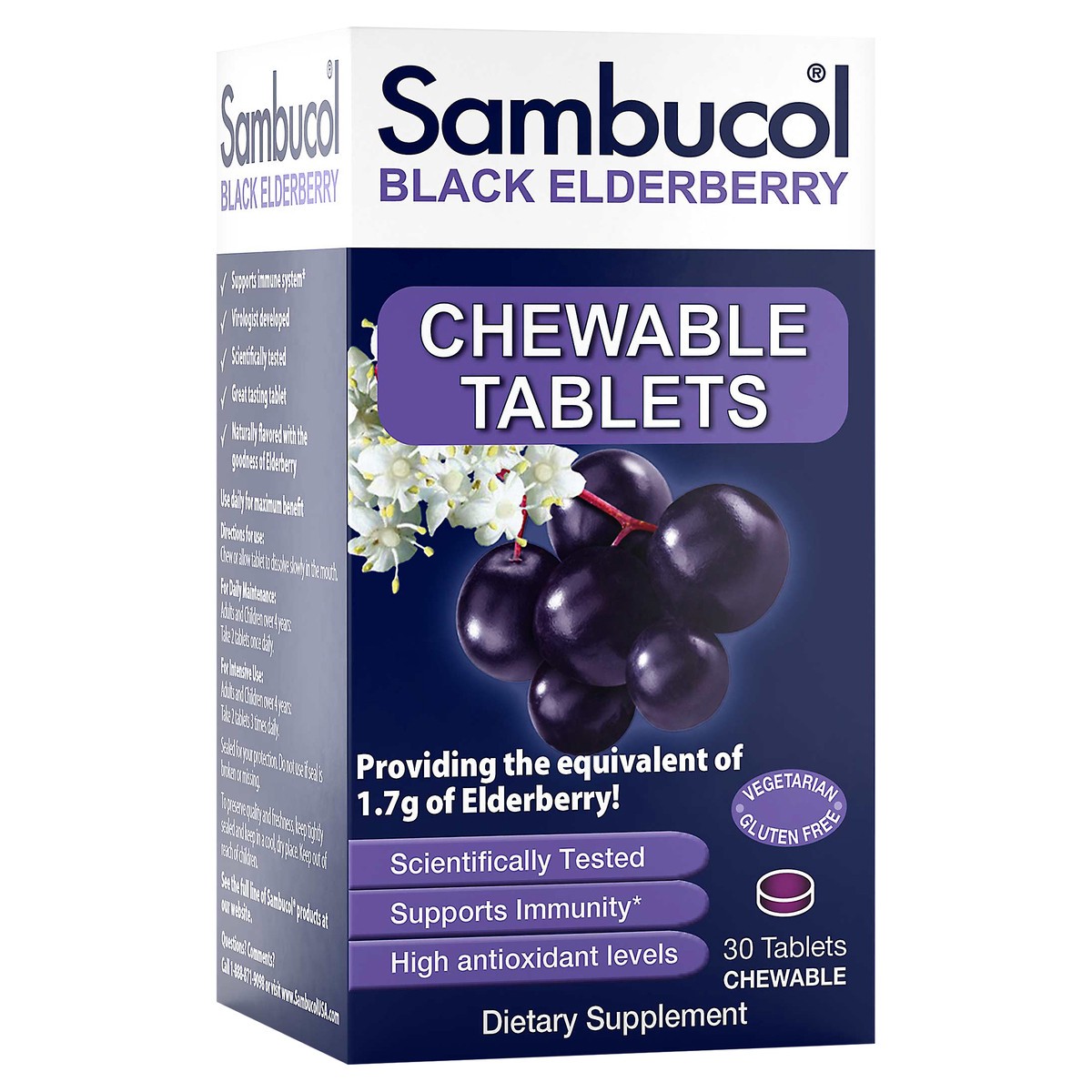 slide 2 of 10, Sambucol Original Chewable Tablets 30ct, 30 ct