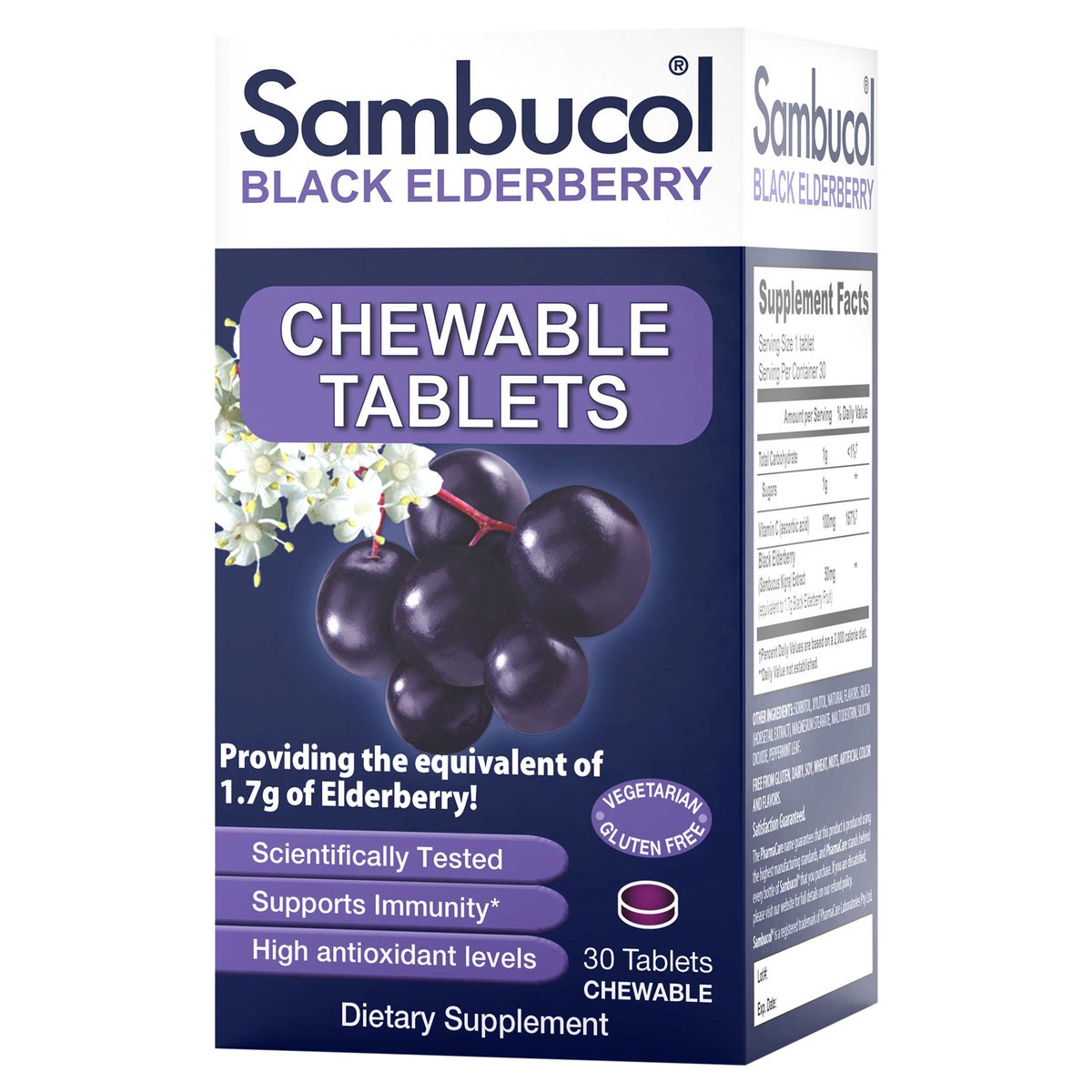 slide 3 of 10, Sambucol Original Chewable Tablets 30ct, 30 ct