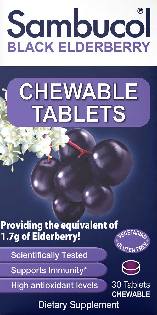 slide 7 of 10, Sambucol Original Chewable Tablets 30ct, 30 ct