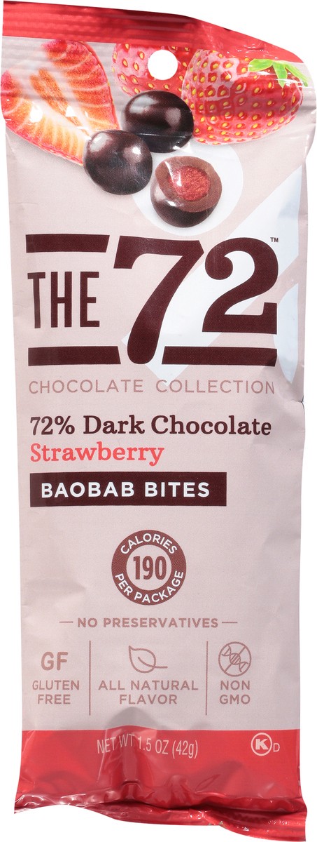 slide 2 of 13, The 72 Chocolate Collection 72% Dark Chocolate Strawberry Baobab Bites 1.5 oz, 1.5 oz
