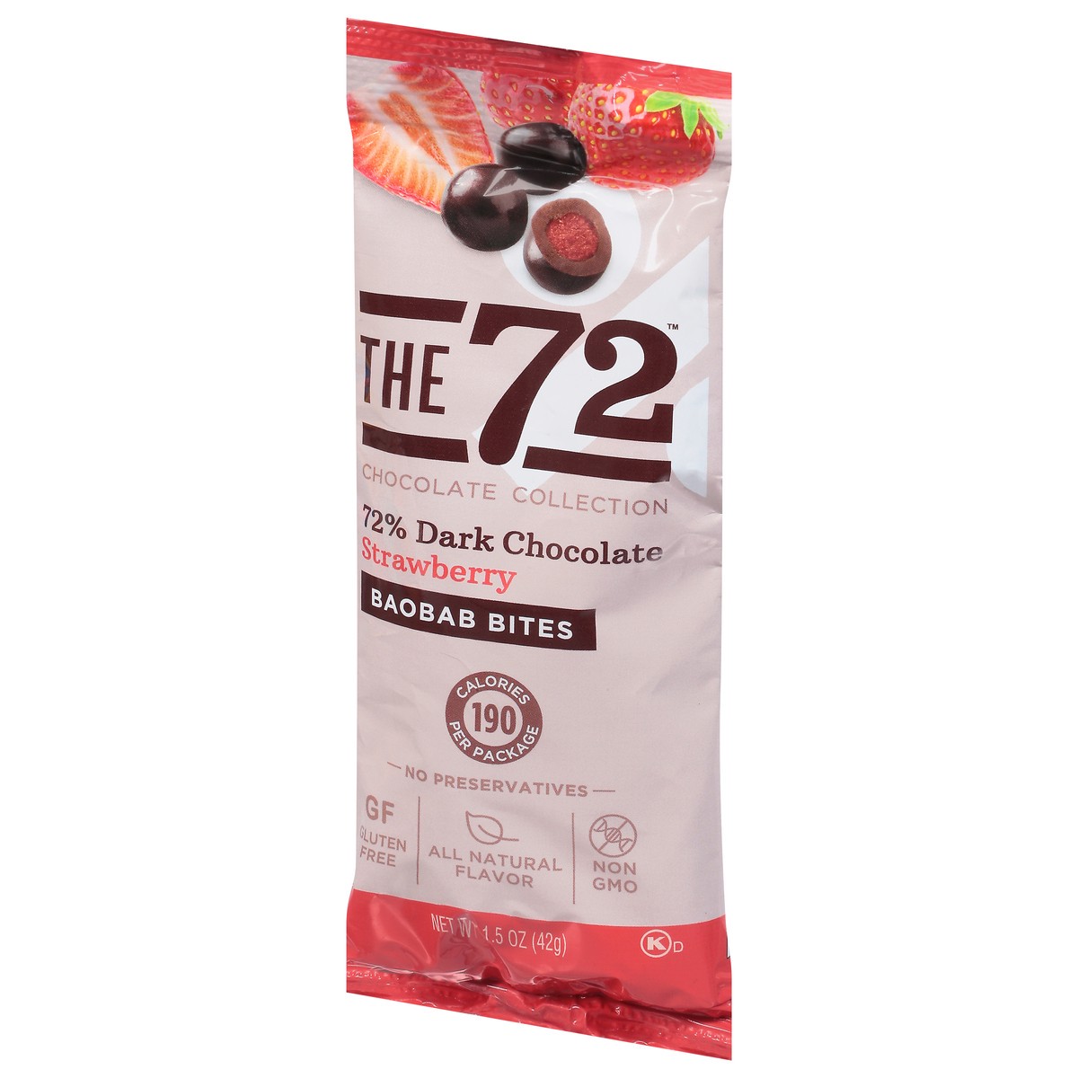 slide 12 of 13, The 72 Chocolate Collection 72% Dark Chocolate Strawberry Baobab Bites 1.5 oz, 1.5 oz