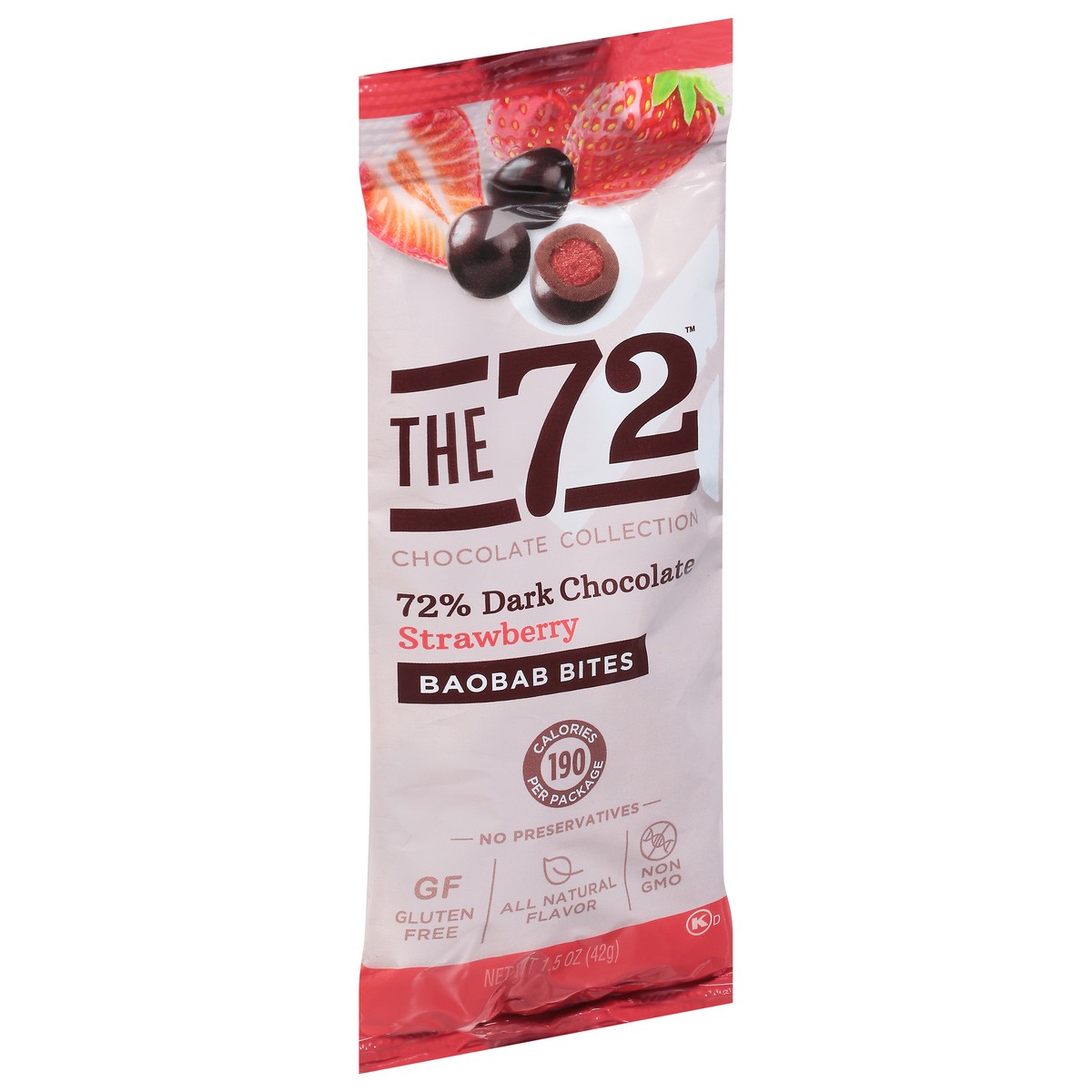 slide 13 of 13, The 72 Chocolate Collection 72% Dark Chocolate Strawberry Baobab Bites 1.5 oz, 1.5 oz