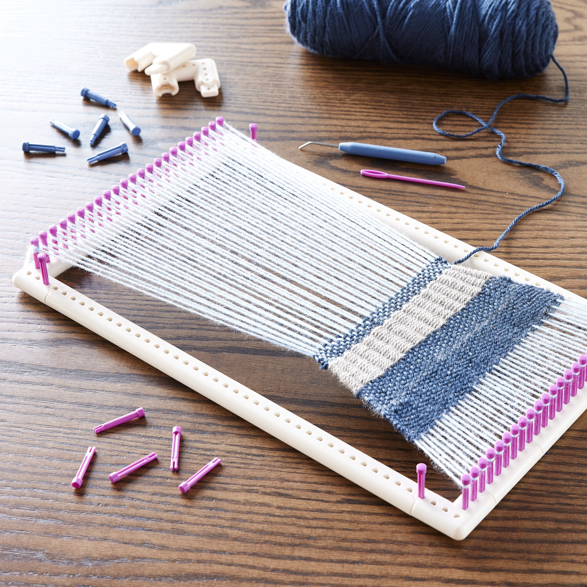 slide 2 of 6, Build-A-Loom Basic Starter Kit By Loops & Threads, 23.1 in x 3 in