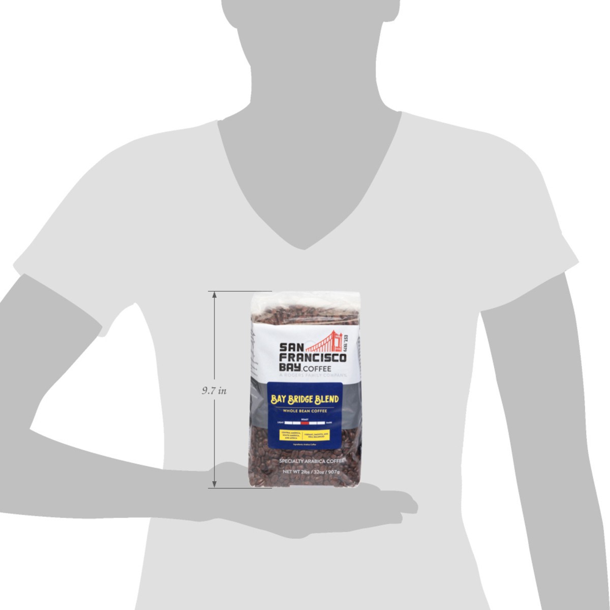 slide 13 of 14, SF Bay Coffee Whole Bean Bay Bridge Blend Coffee 32 oz, 32 oz