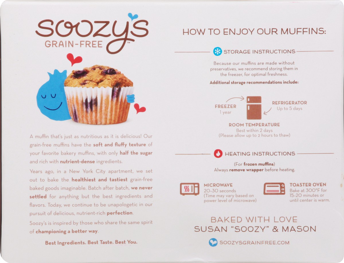 slide 9 of 13, Soozy's Grain-Free Wild Blueberry Muffins 4 ea, 4 ct