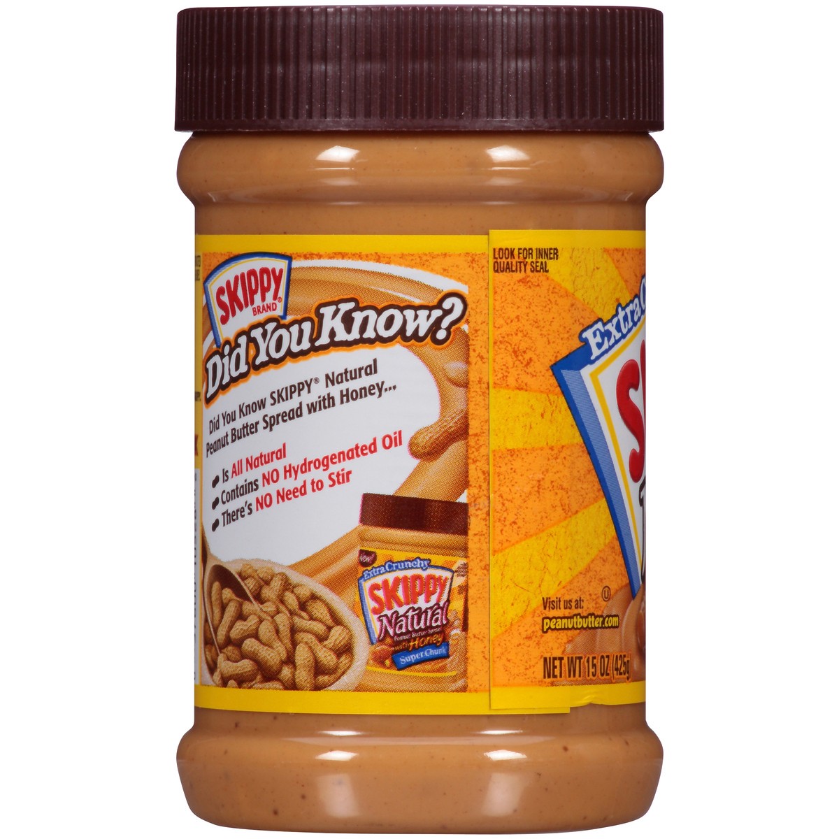 slide 11 of 12, Skippy Super Chunk Extra Crunchy Natural Peanut Butter Spread with Honey 15 oz. Jar, 15 oz